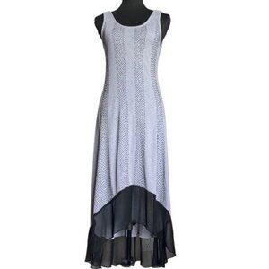NWT STELLA & JAMIE Asymptomatic Beaded Midi Dress Sz M Low Back